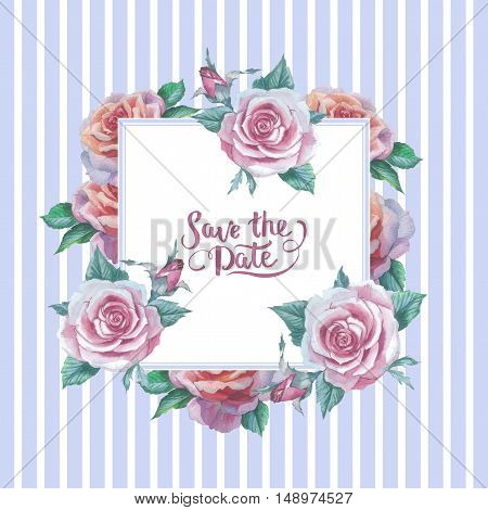 Wildflower rose flower frame in a watercolor style isolated. Full name of the plant: rose platyrhodon rosa. Aquarelle flower could be used for background texture pattern frame or border.