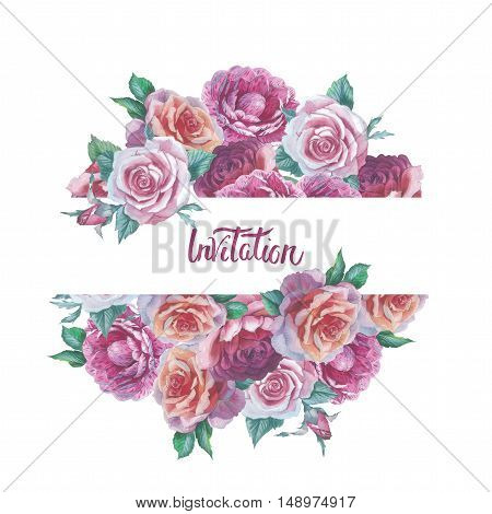 Wildflower rose flower frame in a watercolor style isolated. Full name of the plant: rose platyrhodon rosa. Aquarelle flower could be used for background texture pattern frame or border.