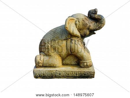 Elephant sculpture isolated on white background. Included clipping path
