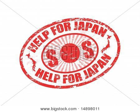 Help voor Japan stempel