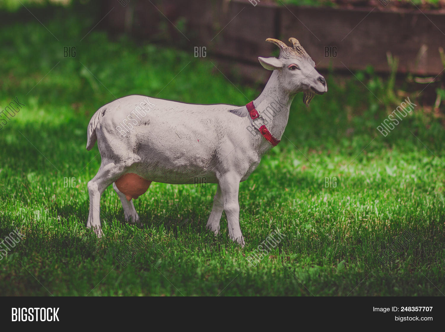 Goat Model Decorated Image Photo Free Trial Stock Goat Model Decorated In A Garden Summer Sculpture Gr Outdoor Statue