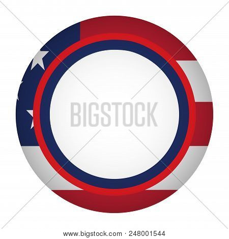 Isaolated Empty American Campaign Button. Vector Illustration Design