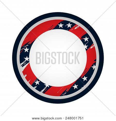 Isaolated Empty American Campaign Button. Vector Illustration Design