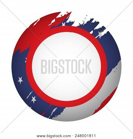 Isaolated Empty American Campaign Button. Vector Illustration Design