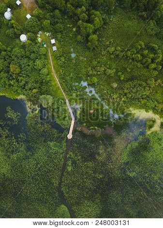 View Of Lake Pleshcheyevo From The Above. Russian Nature Landscape