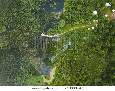 View Of Lake Pleshcheyevo From The Above. Russian Nature Landscape