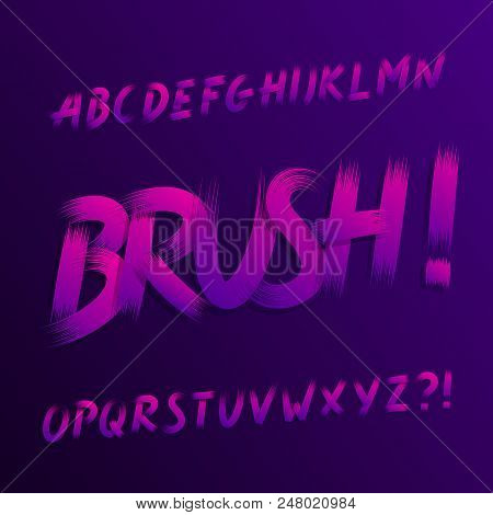 Handwritten Grunge Alphabet Font. Uppercase Brush Stroke Letters. Stock Vector Typeface.