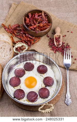 Sucuklu Yumurta (turkish Sausage And Fried Eggs)