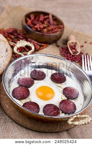 Sucuklu Yumurta (turkish Sausage And Fried Eggs)