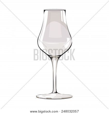 Glass Of Grappa, Italian Grape Alcoholic Drink. Illustration On White Background.