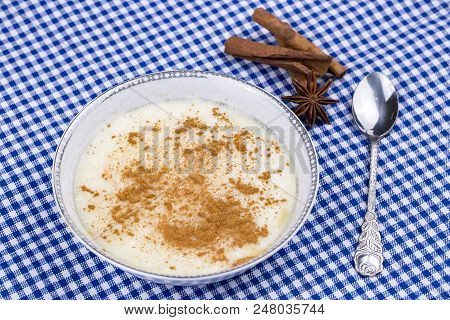 Traditional Delicious Turkish Dessert; Rice Pudding (sutlac)