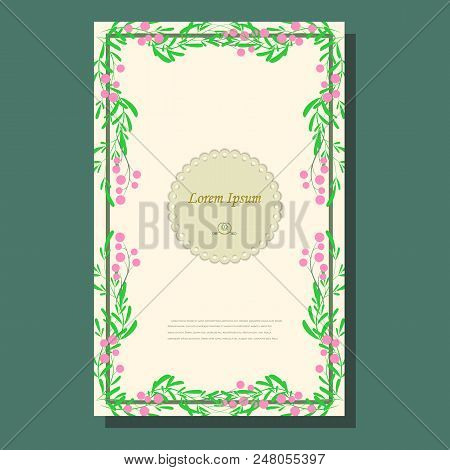 The Pattern Of Lime-green Stems And Leaves, As Well As Twigs With Orange Berries, Is Located On The 