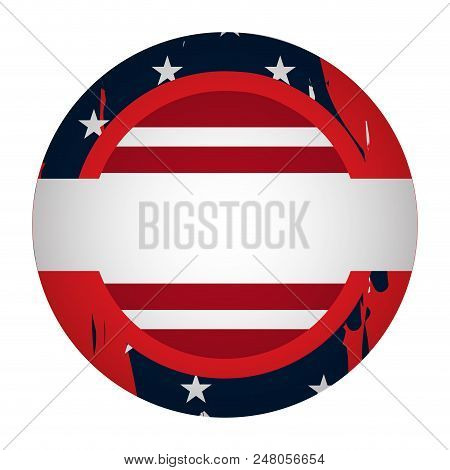 Isaolated Empty American Campaign Button. Vector Illustration Design