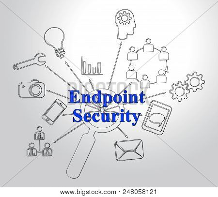 Endpoint Security Safe System Protection 2D Illustration