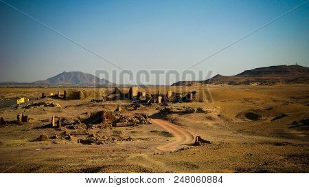 Ruined Fortress At The Sai Island At Nile River, Sudan