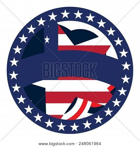Isaolated Empty American Campaign Button. Vector Illustration Design