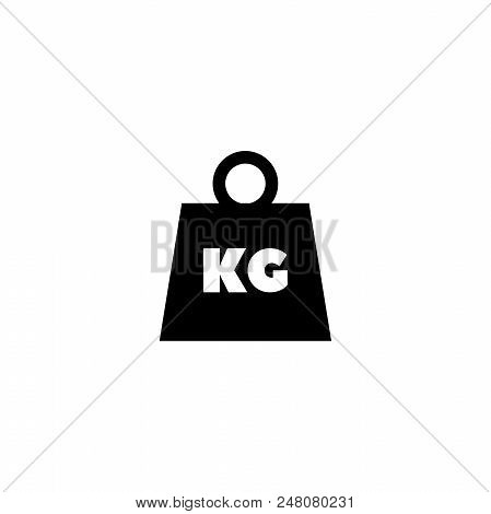 Weight Kilogram. Flat Vector Icon Illustration. Simple Black Symbol On White Background. Weight Kilo