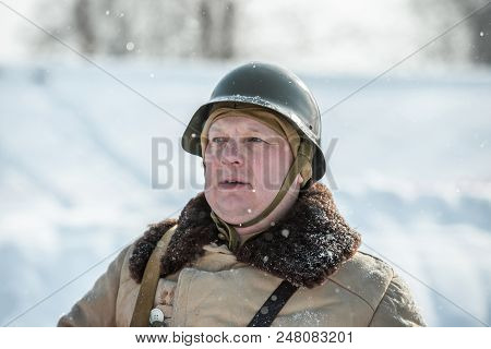 Russian Federation, Pskov District, Velikie Luki - 23 February 2018: Military Historical Reenactment
