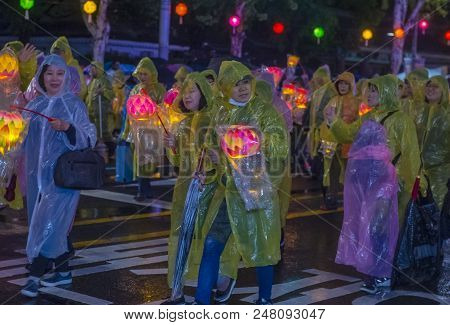 Seoul - May 10 : Participants In A Parade During Lotus Lantern Festival In Seoul , Korea On May 10 2