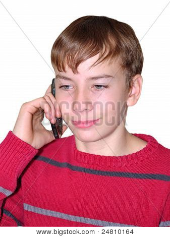 chłopiec rozmowy na telefon komórkowy