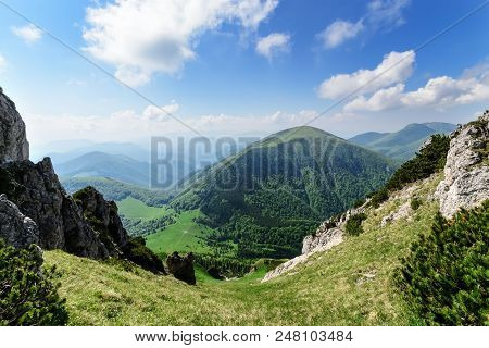 The Slope On The Great Rozsutec Hill In The Vratna Valley At The National Park Mala Fatra, Slovakia.