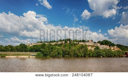 Fortress Kalemegdan,  Belgrade, Serbia - May, 11, 2018 - Belgrade Panorama With Kalemegdan Fortress 