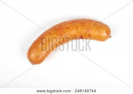 Grilled Sausages Isolated On A White Background.