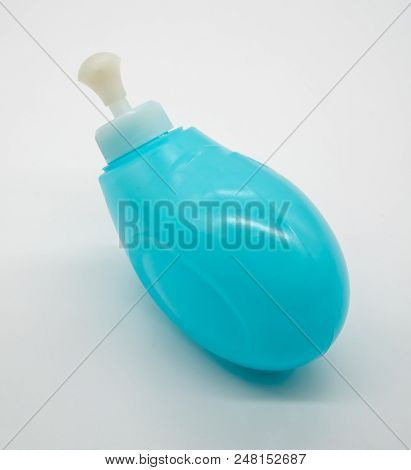Blue Normal Saline Spray Set Isolated On White