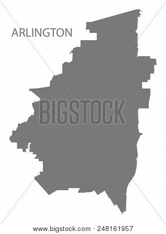 Arlington Texas City Map Grey Illustration Silhouette Shape