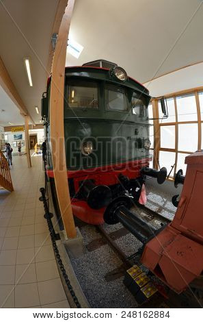 Flam railway museum.Station old Flam Railway. The  Flamsbana is a 20.2-kilometer long railway line between Myrdal and Flam in Aurland, June 17,2018. Flam, Norway, Scandinavia.