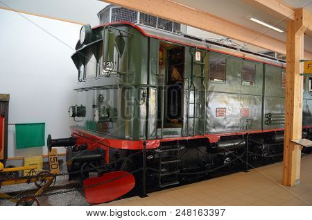 Flam railway museum.Station old Flam Railway. The  Flamsbana is a 20.2-kilometer long railway line between Myrdal and Flam in Aurland, June 17,2018. Flam, Norway, Scandinavia.