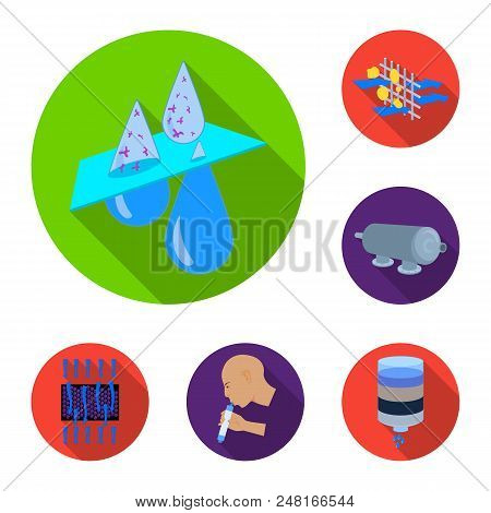 Water Filtration System Flat Icons In Set Collection For Design. Cleaning Equipment Vector Symbol St