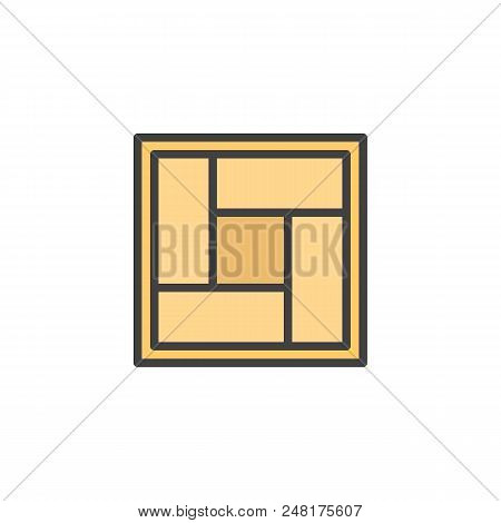 Tatami Mat Filled Outline Icon, Line Vector Sign, Linear Colorful Pictogram Isolated On White. Tradi