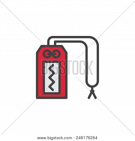 Omamori Filled Outline Icon, Line Vector Sign, Linear Colorful Pictogram Isolated On White. Japanese