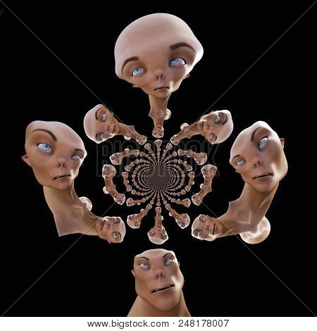 Digital 3D Illustration Of A Creepy Creature