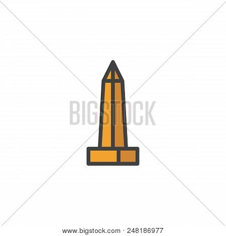 Egyptian Obelisk Filled Outline Icon, Line Vector Sign, Linear Colorful Pictogram Isolated On White.