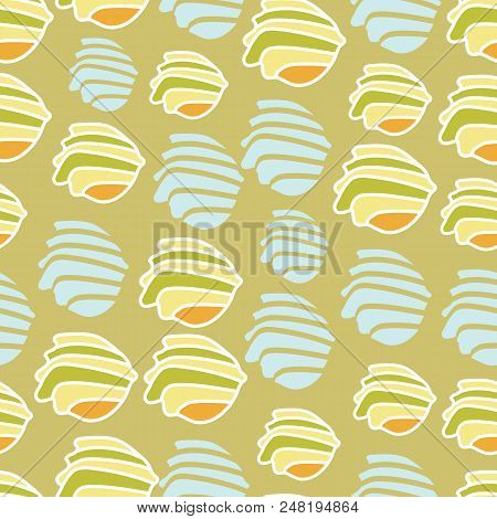 Sea Shells-spa In The Country. Seamless Repeat Pattern. Vector Pattern Background. Surface Pattern D