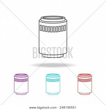 Lens For Camera Icons. Elements Of Photo In Multi Colored Icons. Premium Quality Graphic Design Icon