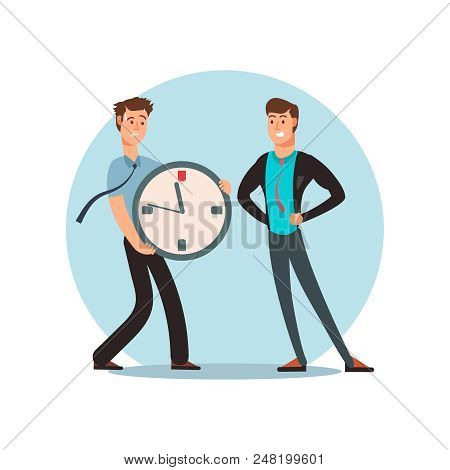 Stressed Office Man Vs Business Competition Winner Man Vector Concept Illustration