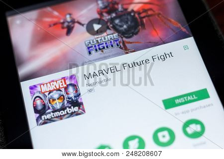 Ryazan, Russia - July 03, 2018: Marvel Future Fight Icon In The List Of Mobile Apps