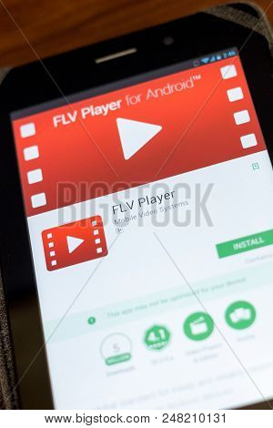 Ryazan, Russia - July 03, 2018: Flv Player Icon In The List Of Mobile Apps