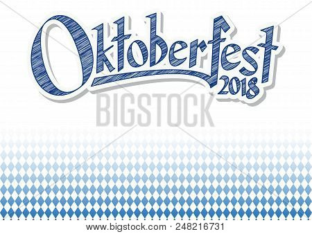 Oktoberfest 2018 Background With Blue-white Checkered Pattern