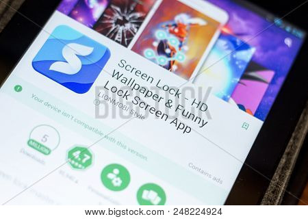 Ryazan, Russia - July 03, 2018: Screen Lock - Funny And Safe Lock Screen App Icon In The List Of Mob