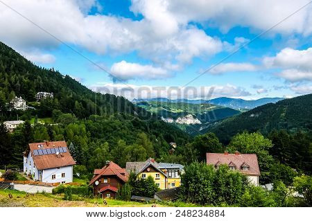 Semmering, Austria - August, 13th, 2017. View Of Mountains And Small Villages Near Semmering-kurort.