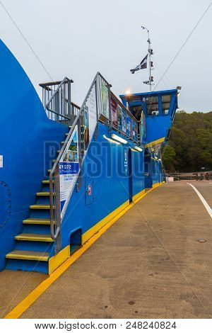River Fal, Cornwall, Uk - 02 May 2014: The King Harry Ferry Bridge Crossing From Feock To Philleigh.