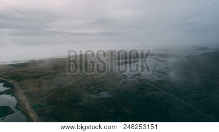 Aerial View Of Stokksnes With Clouds And Sea