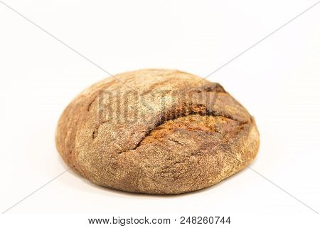 Delicious Round Rye Bread Isolated On A White Background.whole Fresh Healthy Baked Goods.useful For 