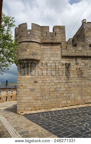 Puebla de Sanabria, Spain - May 30, 2018: Old castle of Puebla de Sanabria, Castilla y Leon, Spain