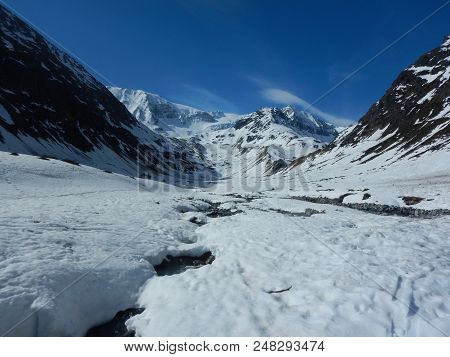 Mountain Stream In The Early Spring