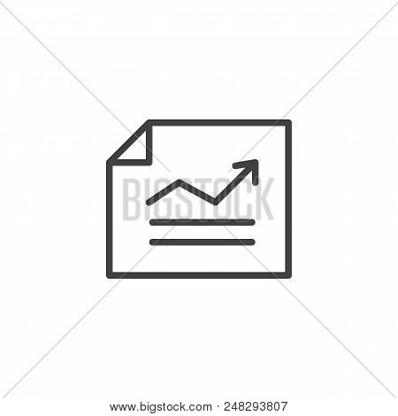 Report With Graph Outline Icon. Linear Style Sign For Mobile Concept And Web Design. Planning Busine